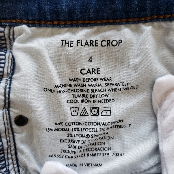 Ann Talor High Rise Eyelet Flare Crop Jeans - Picture 7 of 7